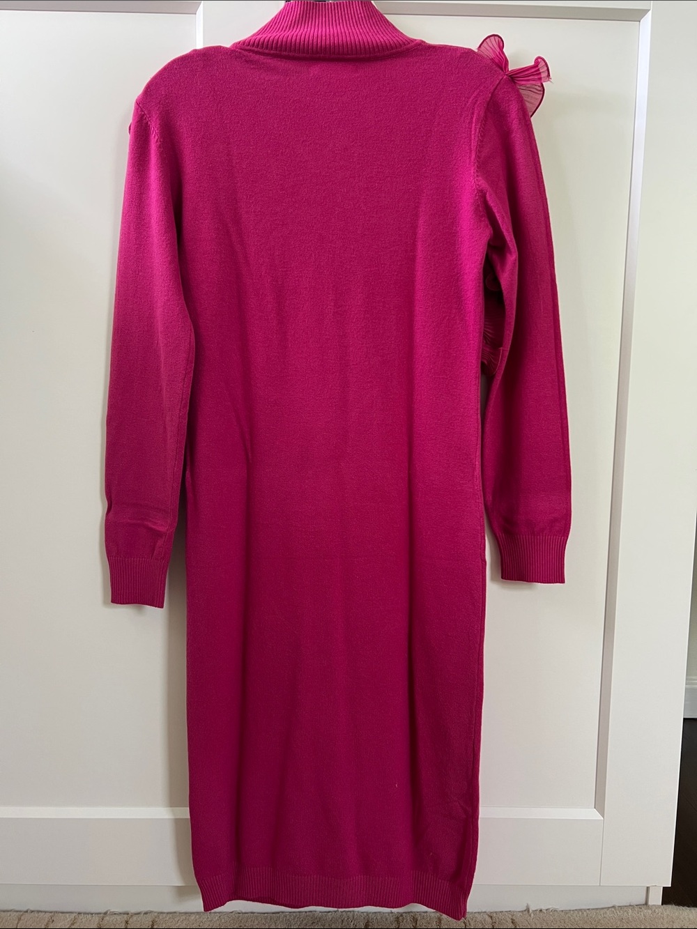 Fuchsia Ruffle Knit Dress - Picture 3 of 4
